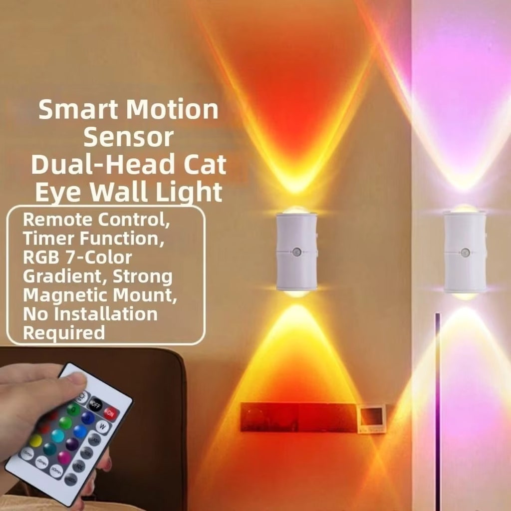 Human Body Detection Night Light Automatic Sensing 7 Color Wall Lamp