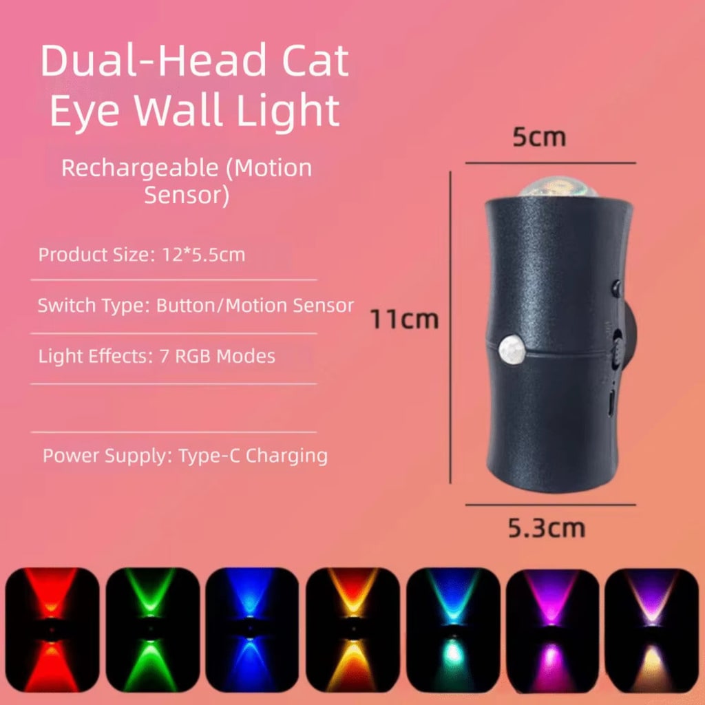 Human Body Detection Night Light Automatic Sensing 7 Color Wall Lamp
